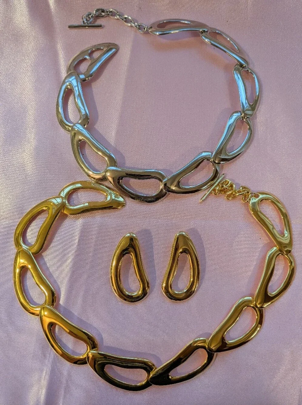Gold & Silver Open-Link Statement Necklaces - Women Jewelry